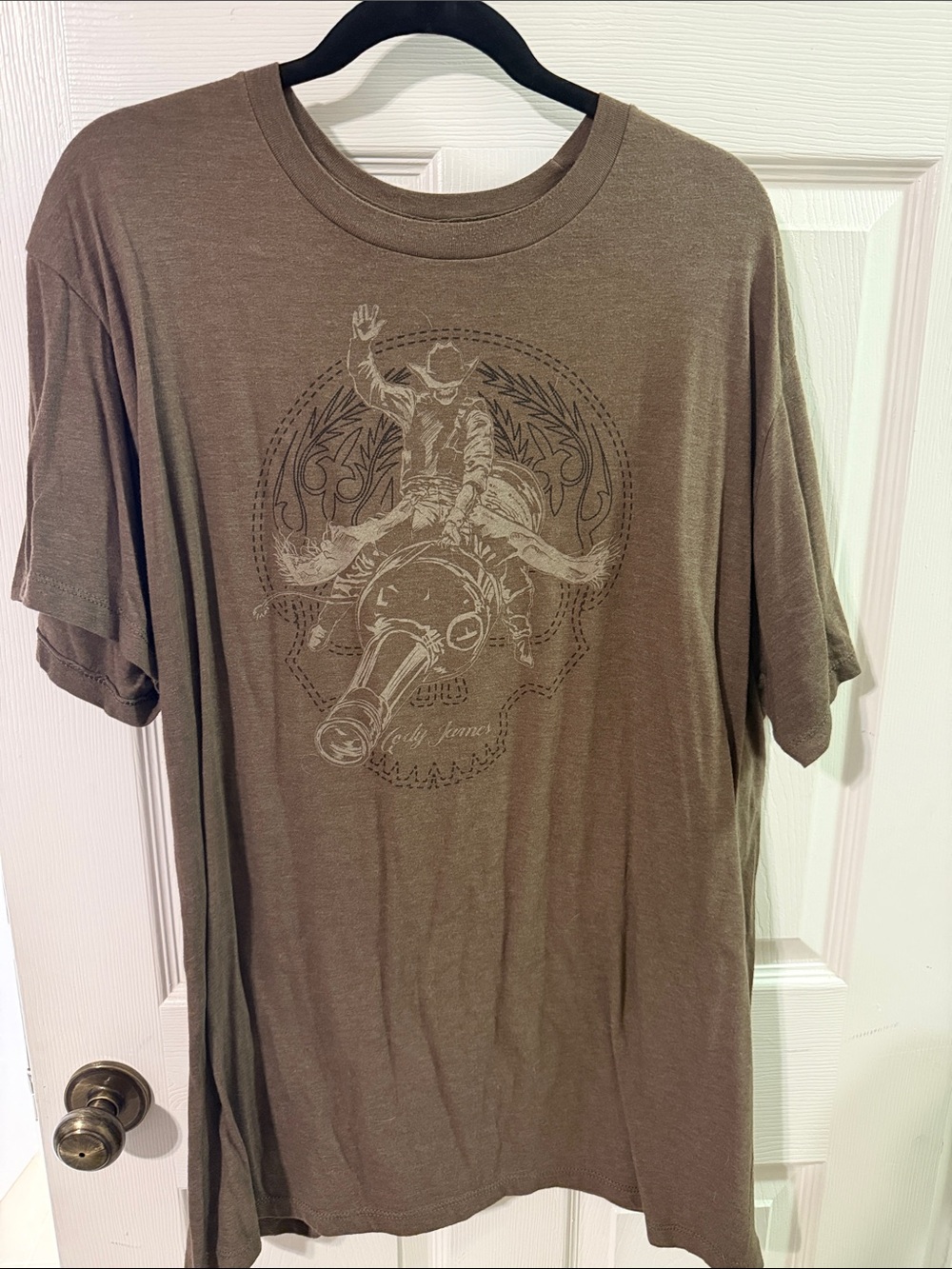 Men's Brown Graphic Short-Sleeve Tee - Rodeo Rider Print